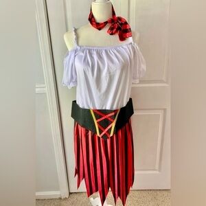 Wizland costume pirate lady woman’s size xlarge 3 piece set halloween
